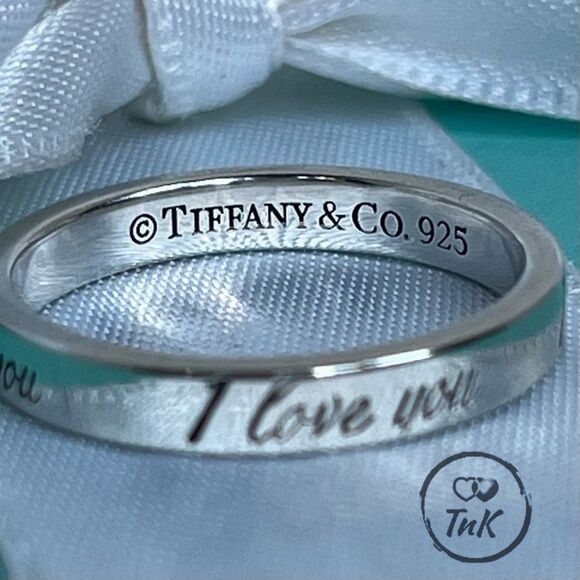 Tiffany & Co. Retired Notes "I Love You" Ring - Sterling Silver - Size 5.5 - Picture 5 of 16